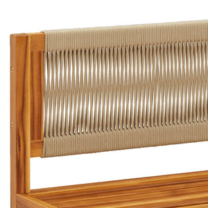 5-delad trädgårdssoffgrupp med kuddar trä akacia och rep