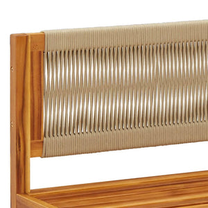 3-delad trädgårdssoffgrupp med kuddar trä akacia och rep