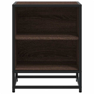 Sängbord brun ek 40x31x50 cm konstruerat trä och metall