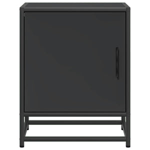 Sängbord 2 st svart 40x31x50 cm konstruerat trä och metall