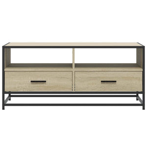 Soffbord sonoma-ek 100x50x45 cm konstruerat trä och metall