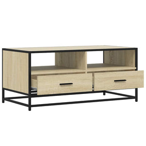 Soffbord sonoma-ek 100x50x45 cm konstruerat trä och metall