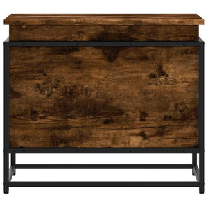 Förvaringslåda lock rökfärgad ek 60x40x51,5 cm konstruerat trä