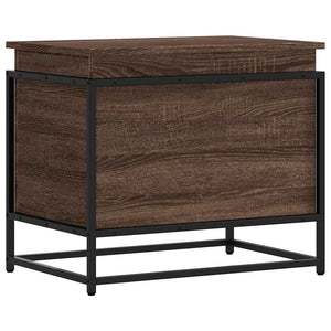 Förvaringslåda med lock brun ek 60x40x51,5 cm konstruerat trä