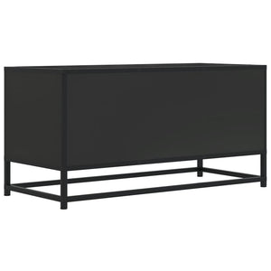 Tv-bänk svart 80x34,5x40 cm konstruerat trä och metall