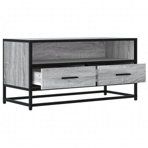 Tv-bänk grå sonoma 80x34,5x40 cm konstruerat trä och metall