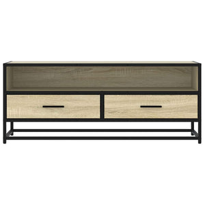 Tv-bänk sonoma-ek 100x34,5x40 cm konstruerat trä och metall