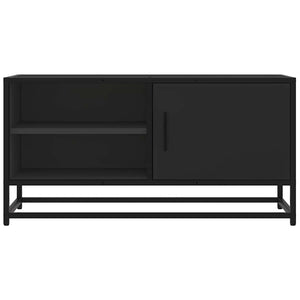 Tv-bänk svart 80x34,5x40 cm konstruerat trä och metall