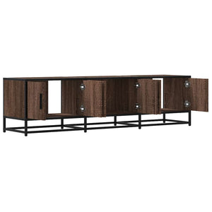 Tv-bänk brun ek 150x35x41 cm konstruerat trä och metall