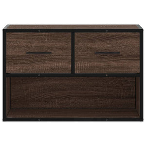 Tv-bänk brun ek 60x31x39,5 cm konstruerat trä och metall