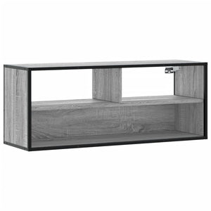 Tv-bänk grå sonoma 100x31x39,5 cm konstruerat trä och metall