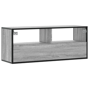 Tv-bänk grå sonoma 100x31x39,5 cm konstruerat trä och metall