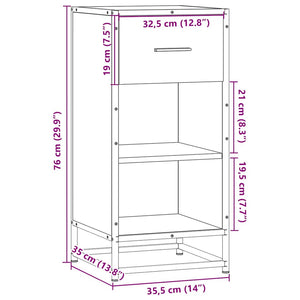 Skåp sonoma-ek 35,5x35x76 cm konstruerat trä och metall