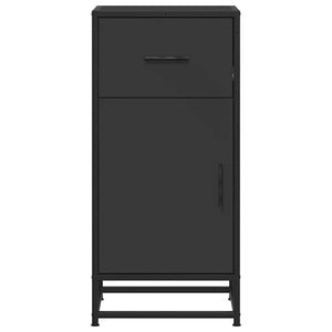 Skänk svart 35,5x35x76 cm konstruerat trä och metall