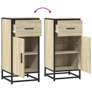 Skåp sonoma-ek 35,5x35x76 cm konstruerat trä och metall