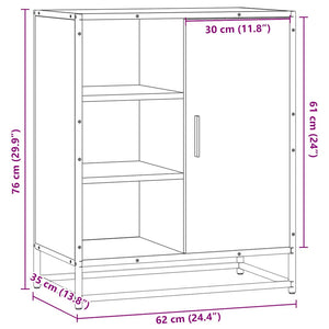 Byrå grå sonoma 62x35x76 cm konstruerat trä