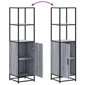 Högskåp grå sonoma 35,5x35x139 cm konstruerat trä och metall