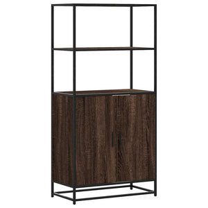 Högskåp brun ek 68x35x139 cm konstruerat trä och metall