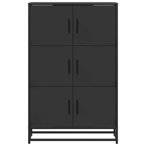 Högskåp svart 68x35x106,5 cm konstruerat trä och metall