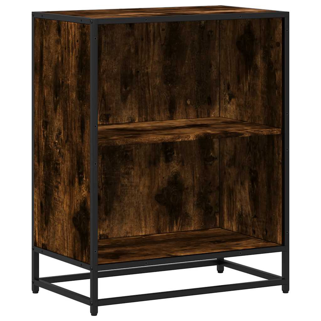 Bokhylla rökfärgad ek 60x35x76 cm konstruerat trä