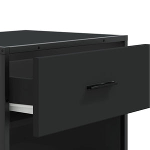 Skohylla svart 48x38x97,5 cm konstruerat trä