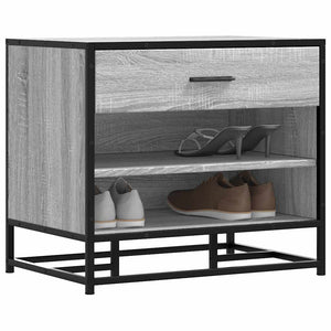 Skobänk grå sonoma 60x40x53,5 cm konstruerat trä och metall