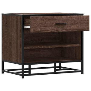 Skobänk brun ek 60x40x53,5 cm konstruerat trä och metall