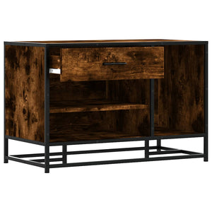 Skobänk rökfärgad ek 80x40x53,5 cm konstruerat trä och metall