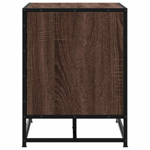 Skobänk brun ek 80x40x53,5 cm konstruerat trä och metall