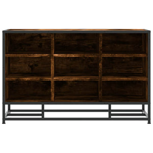 Skobänk rökfärgad ek 84x40x53,5 cm konstruerat trä och metall