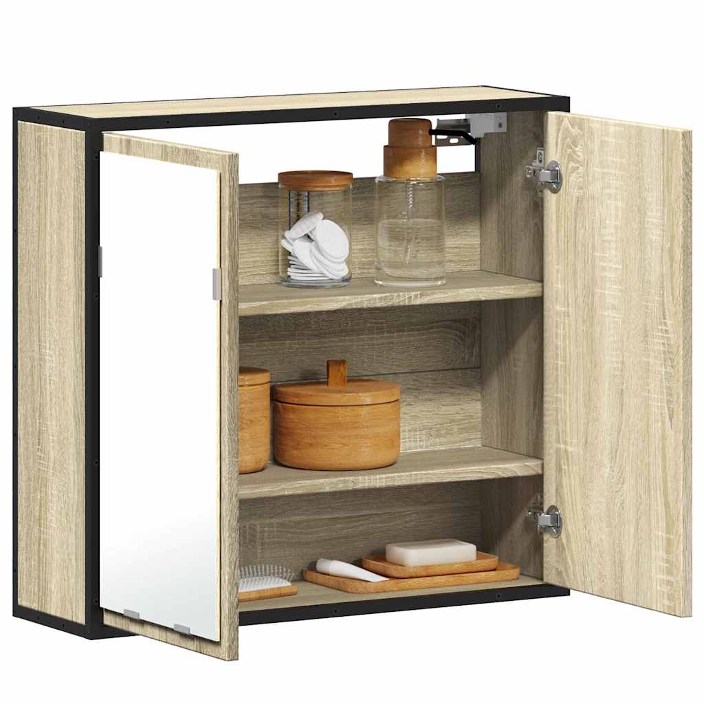 Badrumsspegelskåp Sonoma Ek 65x20x60 cm konstruerat trä