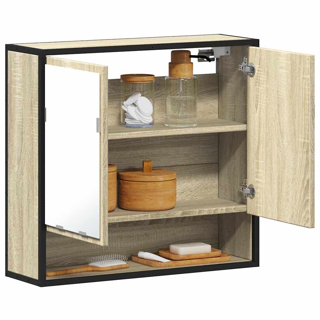 Badrumsspegelskåp Sonoma Ek 65x20x60 cm konstruerat trä
