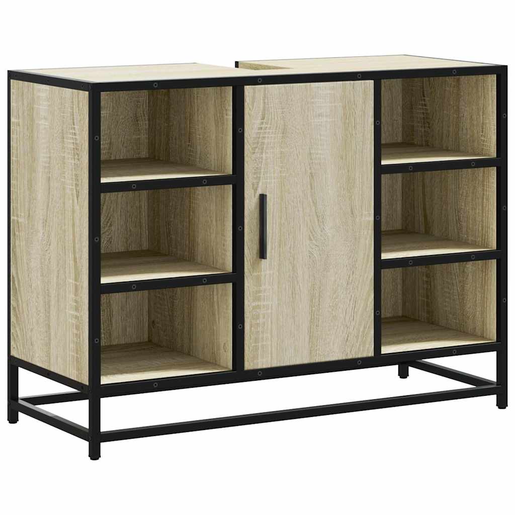Badrumsskåp Sonoma Ek 80x33x60 cm Konstruerat trä