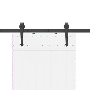 Skjutdörrsbeslag 152,5 cm stål svart