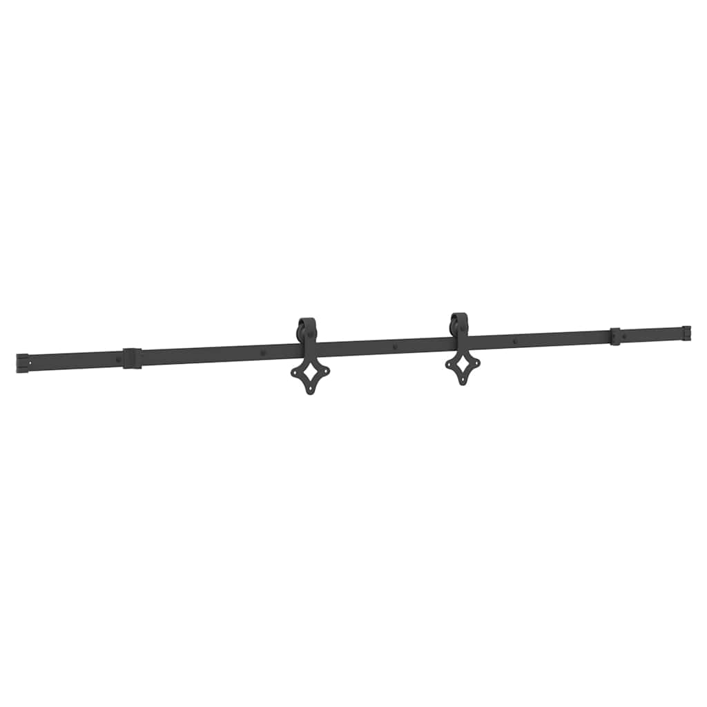 Skjutdörrsbeslag 213,5 cm stål svart