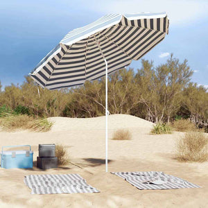Badparasol Blå och Vit 263 x 263 x 272 cm Polyester och metall