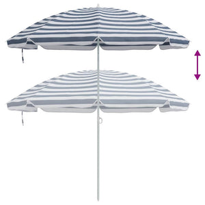 Badparasol Blå och Vit 263 x 263 x 272 cm Polyester och metall