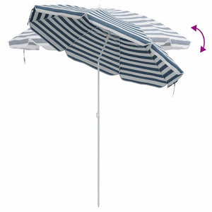 Badparasol Blå och Vit 263 x 263 x 272 cm Polyester och metall