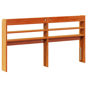 Huvudgavel med hyllor vaxbrun 135 cm massiv furu