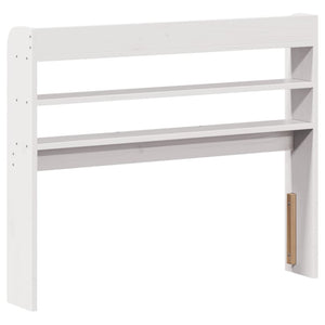 Huvudgavel med hyllor vit 75 cm massiv furu