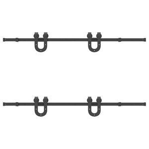 Skjutdörrsbeslag 183 cm stål svart