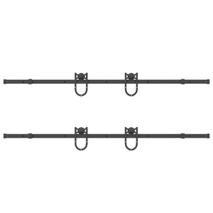 Skjutdörrsbeslag 200 cm stål svart