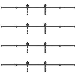 Skjutdörrsbeslag 366 cm stål svart