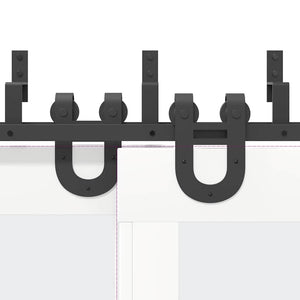 Skjutdörrsbeslag 366 cm stål svart