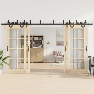 Skjutdörrsbeslag 400 cm stål svart