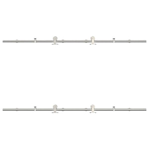 Skjutdörrsbeslag 183 cm rostfritt stål silver