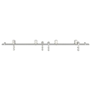 Skjutdörrsbeslag 200 cm rostfritt stål silver