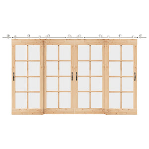 Skjutdörrsbeslag 200 cm rostfritt stål silver