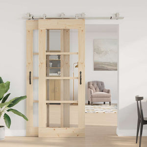 Skjutdörrsbeslag 183 cm rostfritt stål silver