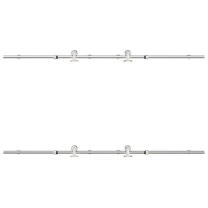 Skjutdörrsbeslag 183 cm rostfritt stål silver